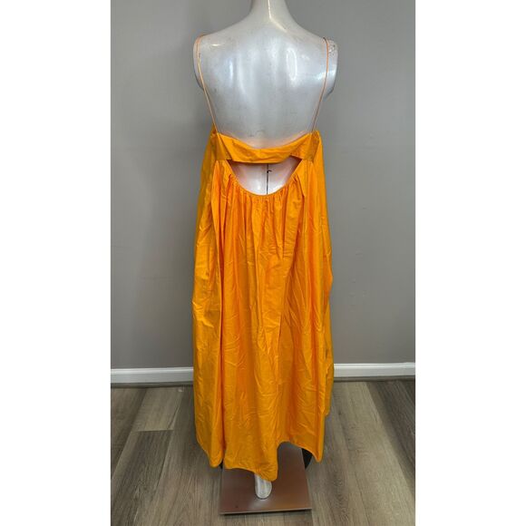 Cecilie Bahnsen Susa Organic Cotton Midi Dress in Tangerine US 8 $1095 - Picture 9 of 12